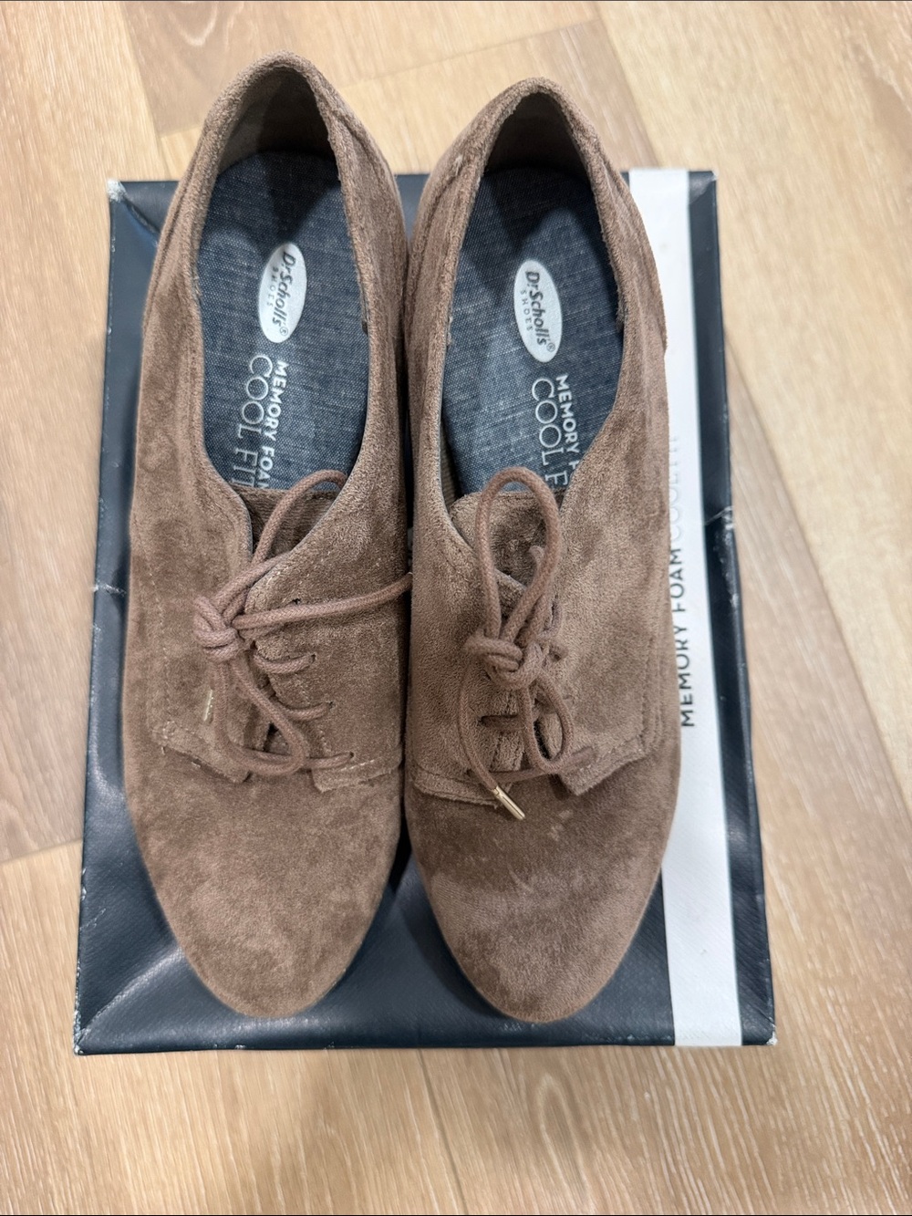 Dr. Scholl's Brown Suede Derby Lace-Up Shoes